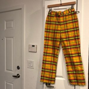 Moschino Silk Plaid Pants. Sz.6